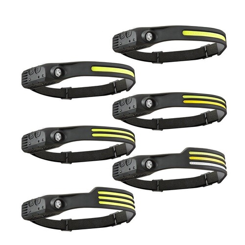 Cross-border new headlamp USB mini multi-function wave sensor headlamp COB outdoor fishing strong light flashlight