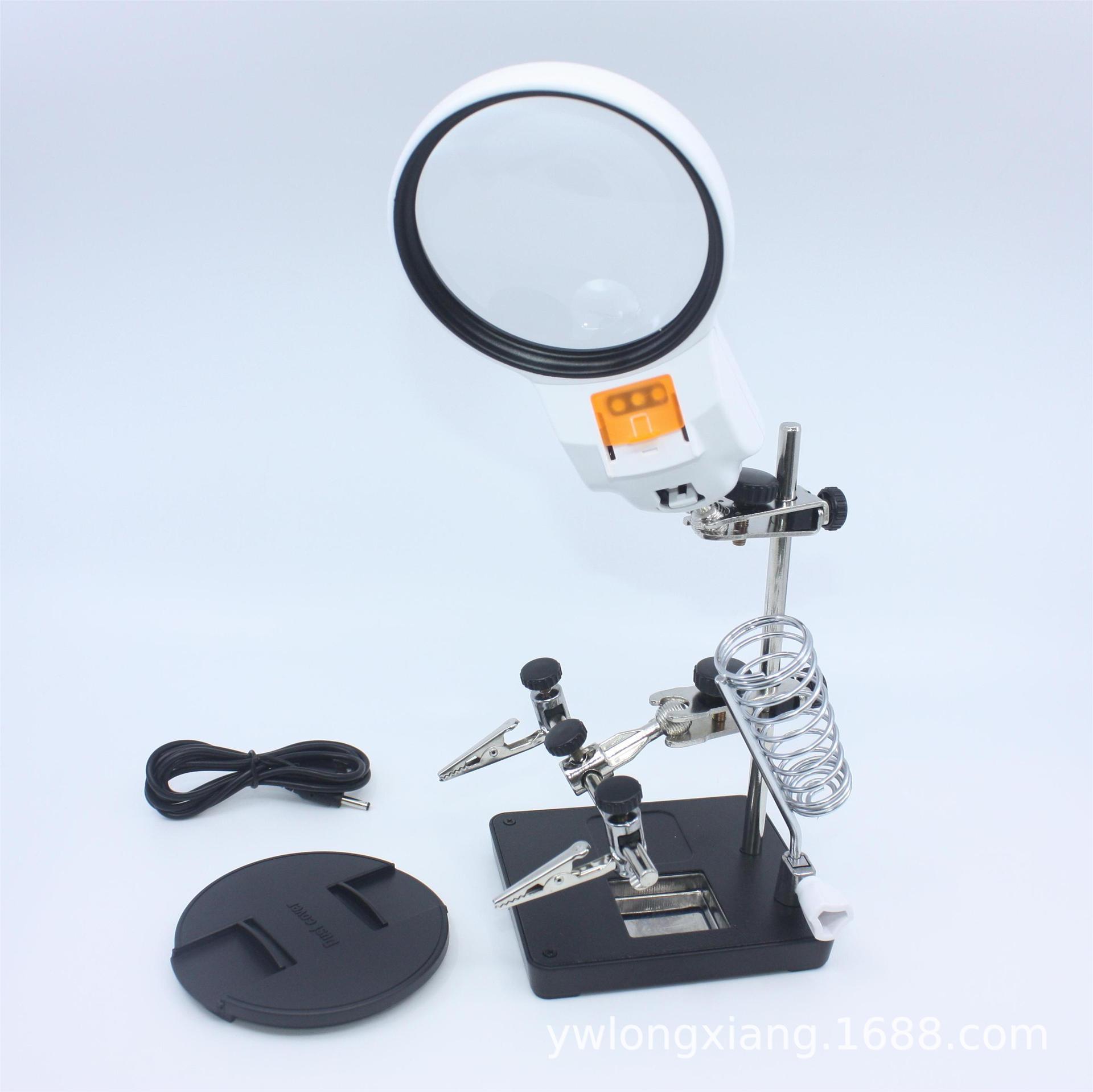 MG16129-AC1 冷暖光LED灯 电烙铁维修线路板带辅助夹台式放大镜