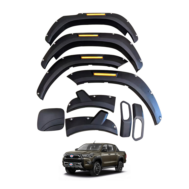 Hilux revo 2021-present special wide-body wheel eyebrows (without lights) 9-piece set