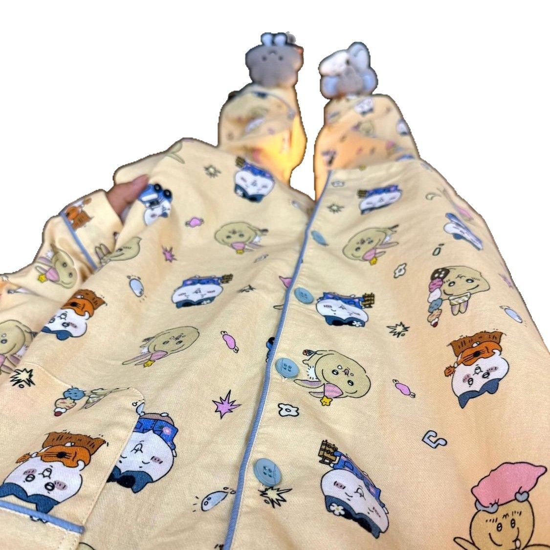 Pijamas japoneses para mujeres nuevos lindos dibujos animados, gemidos, Jikawa dulce conjunto de ropa casera, primavera comercio exterior al por mayor
