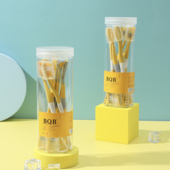 Yellow Tongue Scratching Silicone 8-Pack Bucket Toothbrush, Double Effect Tongue Cleaning, Toothbrush Soft Bristles Wholesale Manufacturer