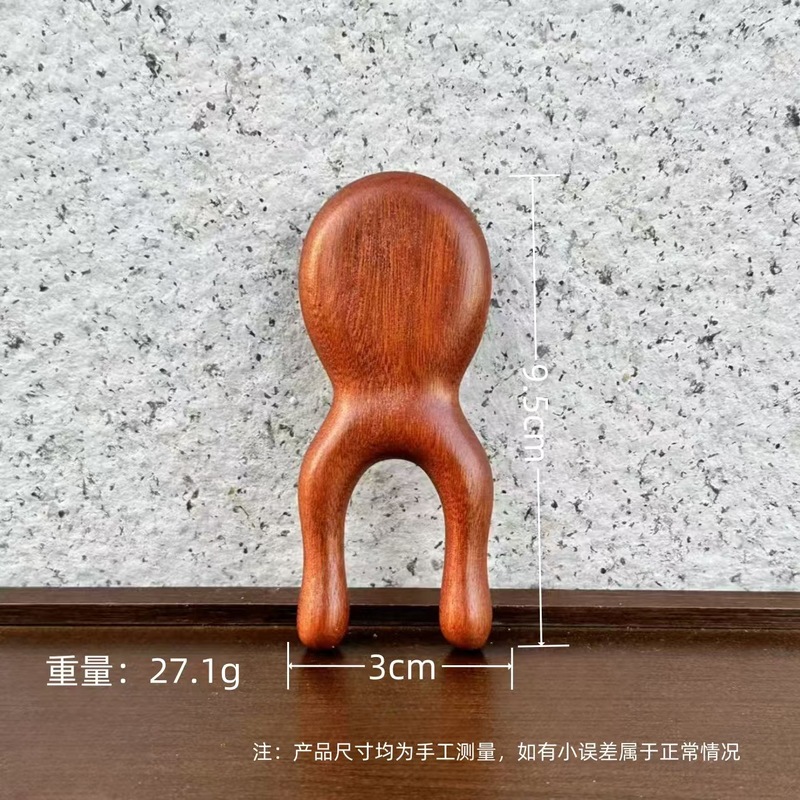 荷花鱼按摩梳金丝檀木五齿大球头经络梳伴手礼梳子小送礼经络按摩|undefined