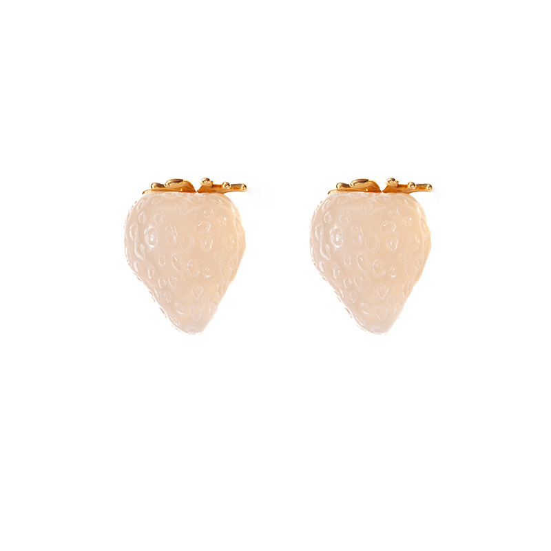 Family Gathering, Date, Tea Party Occasion 1 Pair Cute Streetwear Strawberry Resin Ear Studs