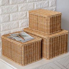 模造籐織物収納ボックス寝室カバー衣類収納ボックス家庭用収納ボックス収納ボックス北欧スタイル