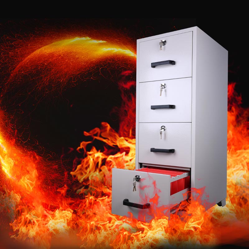 防火四抽保险柜资料档案柜4抽卡箱柜fireproof  file drawers