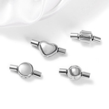 316不锈钢手链扣3D硬金手绳连接扣头潘家皮绳扣DIY饰品配件