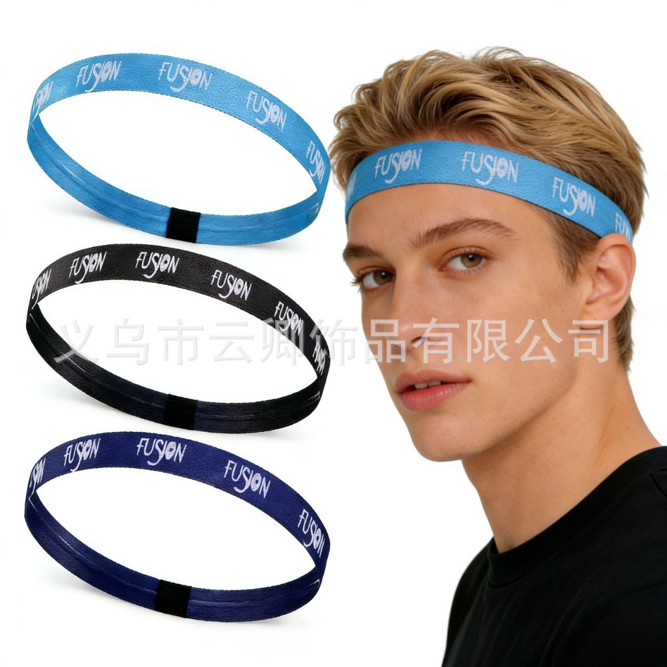 Cross-Border Wholesale Sports Headbands, Fitness Yoga Hairbands for Women and Men, Sweat-Absorbent, Non-Slip, Running Yoga Anti-Sweat and Sweat-Guiding Bands