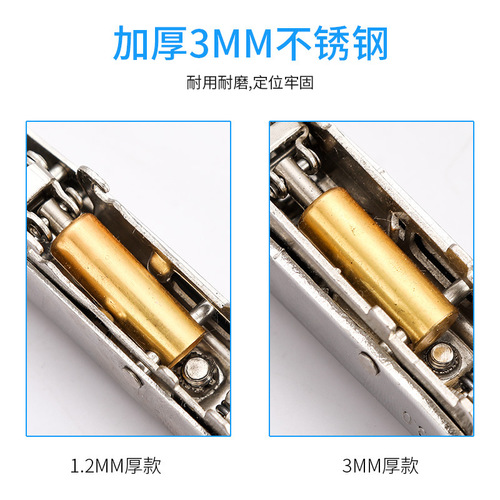 Factory Direct Supply 304 Stainless Steel Hinge 3.0mm Thick Hydraulic Damping Hinge Cabinet Pipe Hook Furniture Hardware