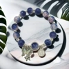 B43 Sakura Blue Jade Broken Beads Futing Butterfly Bracelet