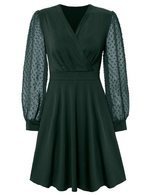 Elegant 2025 Dresses for Women Spring V-Neck Solid Color