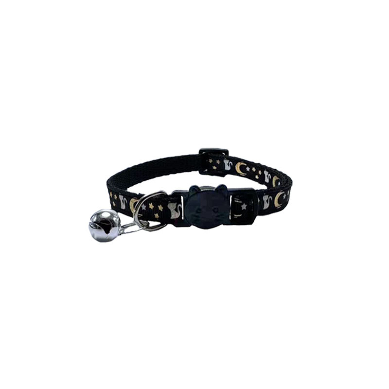 Mascotas estampado lunar estrellas collar gato collar de seguridad nocturna separado collar gato collar mascotas al por mayor