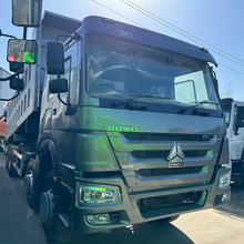 销往非洲豪沃自卸车 二手12轮矿用工程车 右驾驶舱集装箱后翻车