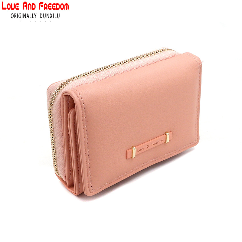 Cartera Corta para Mujer de Estilo Coreano con Cremallera y Múltiples Tarjeteros