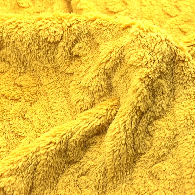 提花双面舒棉绒麻花辫绳子爱心立体提花羊羔绒梳棉绒舒棉绒布面料