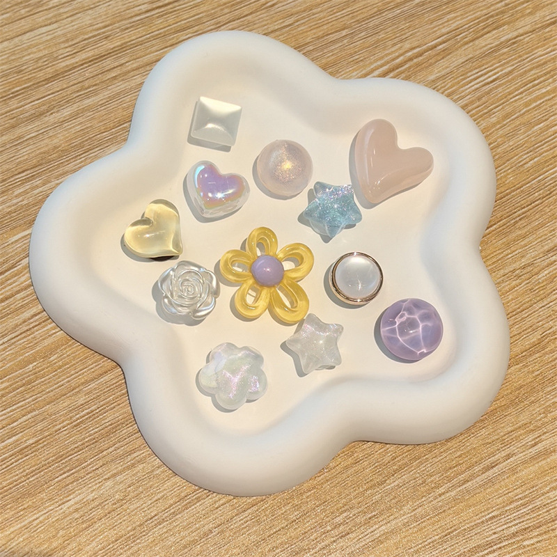 新作幻彩閃粉幾何宝石水晶真珠花洞靴アクセサリー高級感靴花DIY靴配合|undefined