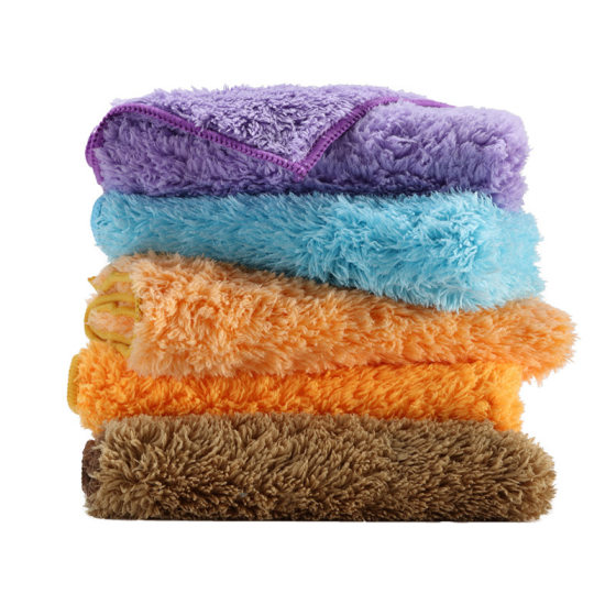 Cross-border Amazon thickened coral fleece rag absorbent household kitchen cleaning cloth multi-functional decontamination scouring pad