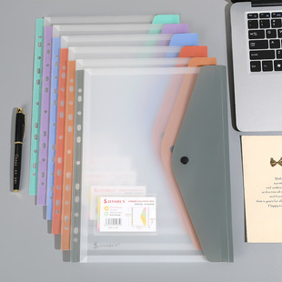 Morandi Color Document Bag A4 Loose-leaf File Contract Protection Cover Thickened Learning Materials Classification and Finishing Bag