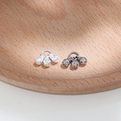 S925純銀不規則坑面小石頭掛件DIY手工串珠手鍊項鍊吊墜配件飾品