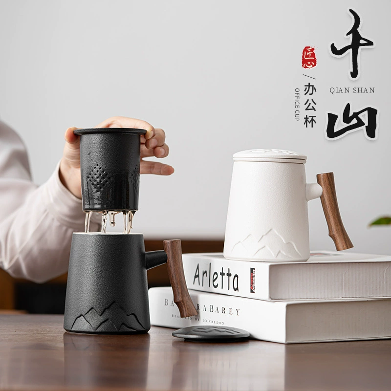 Qianshan офисная чашка керамическая кружка с крышкой фильтр из трех частей