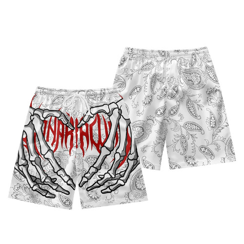 Cross-border summer new men's sportswear fitness 3D digital printing shorts loose straight beach pants wholesale