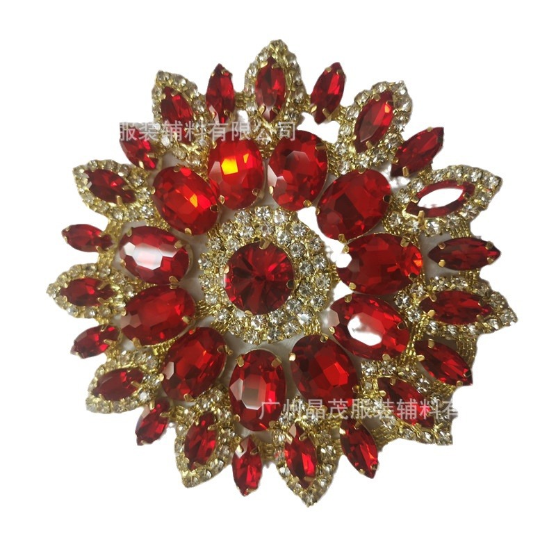 Red brooch solar-powered, scarf, accessory, plus size, (Physicals)