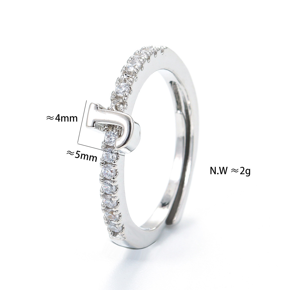 Unisex Gender Unisex Fashion Letter Copper Zircon Rings Plating Inlaid Zircon