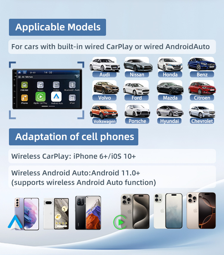 Cross-Border Carlinkit Original Car Wired to Wireless Carplay Two-In-One Interconnection Android Auto Box
