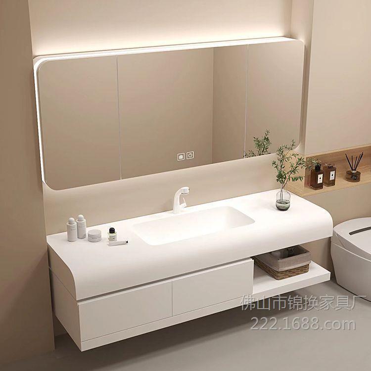 New Minimalist Smart Bathroom Cabinet with Corian Skin-Touch Integrated Basin Bathroom Cabinet Bathroom Sink Washbasin New Minimalist Smart Bathroom Cabinet with Corian Skin-Touch Integrated Basin Bathroom Cabinet Bathroom Sink Washbasin