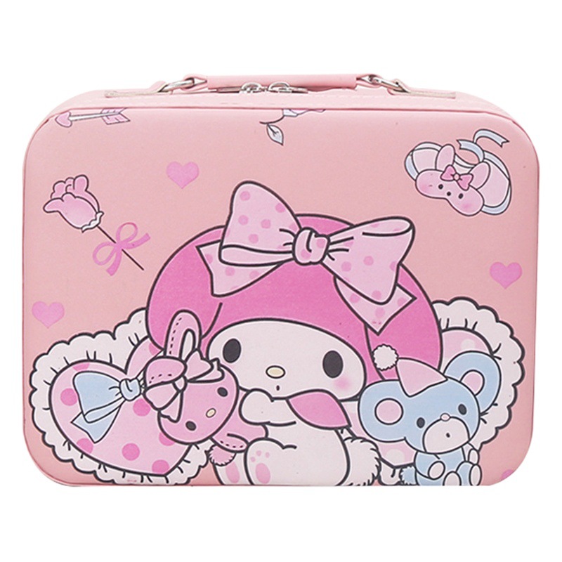 Maletín de maquillaje portátil para mujer, caja de viaje elegante de gran capacidad