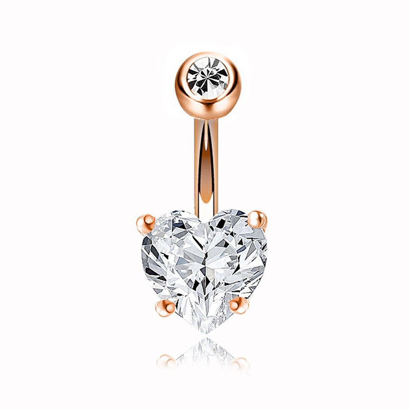 Piercing ombelico in zircone a cuore e tondo gioiello_voghion.com