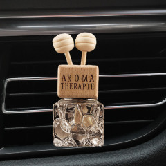 Water Cube Air Outlet Perfume Bottle Empty Bottle Car Glass Aroma Diffuser Wooden Creative Car Interior Scent Ornament Supply