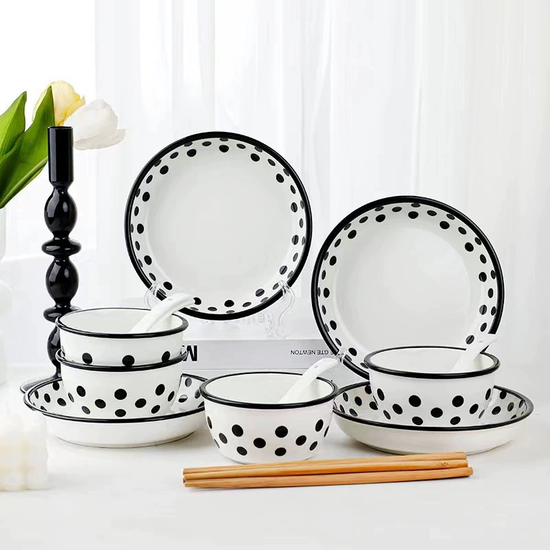 Hepburn storm ceramic dishes home 4.5 rice bowl sweet heart bowl sweet heart plate net red creative dishes deep plate