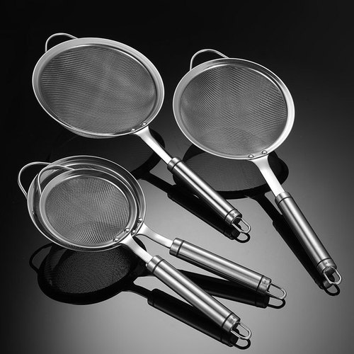 Aion 304 stainless steel mesh colander multi-specification round handle 30 mesh frying oil filter kitchen hot pot Chinese medicine filter residue