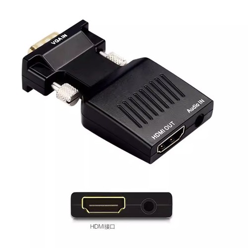VGA to HDMI Converter with Audio, High-Definition Video TV Host Adapter
