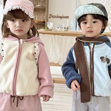 大小卷25秋冬新款儿童外套韩版洋气时髦男童夹克女童连帽上衣