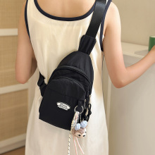 2025新款潮酷运动学生小背包休闲帆布腰包手机包斜挎女款胸包包女