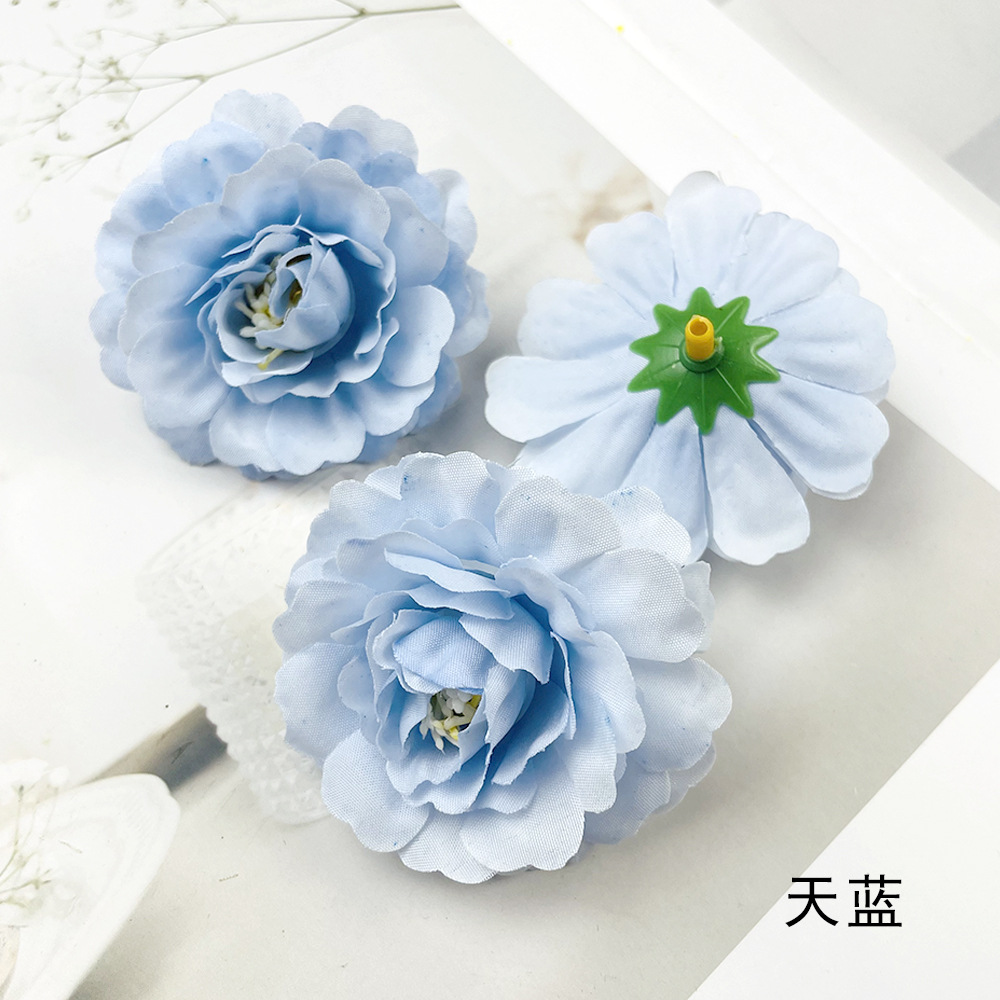 Simulación de flores de rododendro otoñal auditorio de bodas fotografía de guía de carretera decoración del hogar pequeña flor de peonía diy horquilla tocado 6cm