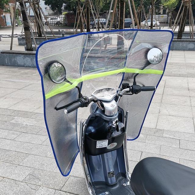 Universal Electric Vehicle Sunshade for All Seasons, Widened Rain Shield for Electric Motorcycles, Motorcycle Windproof Sunshade, Rainproof and Foldable