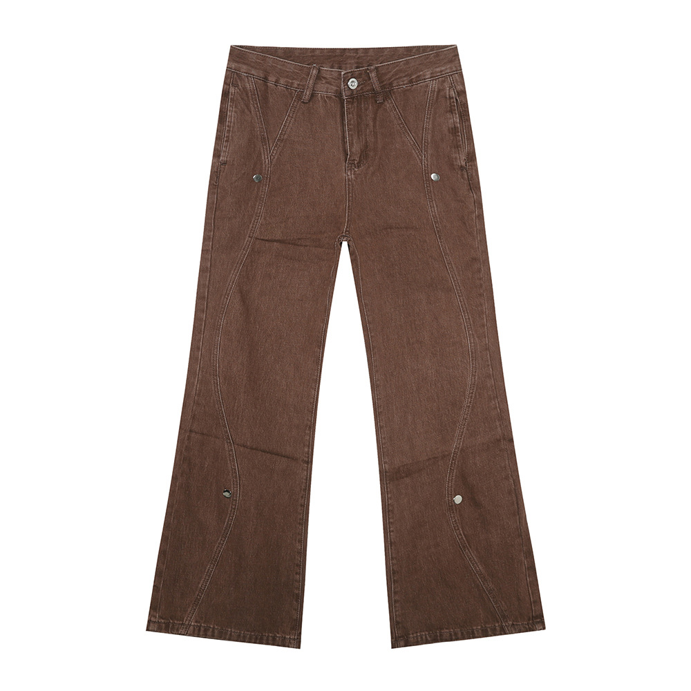 MTLCLOTHES Hombres| Nuevos productos de cuatro estaciones de alta calle vibe empalme retro micro lavar jeans casuales