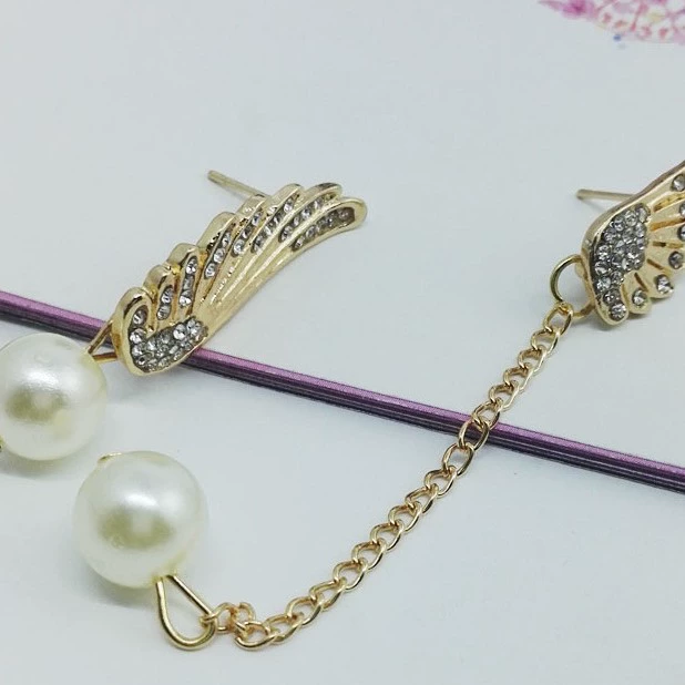 Китайское декорирование Angel wings, модные серьги из жемчуга, оптовая продажа, корейский стиль