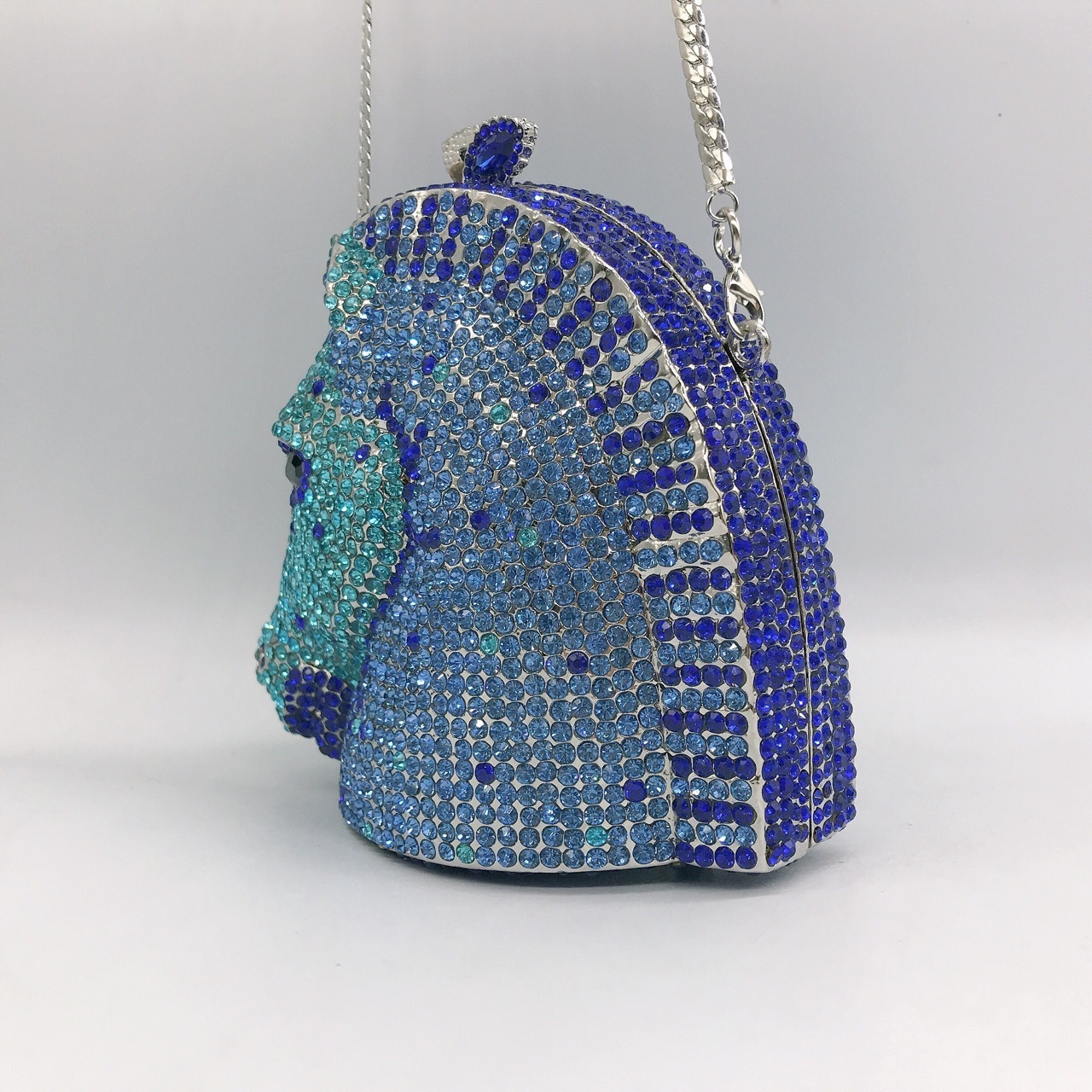 Fuente transfronteriza cabeza de caballo bolsas de cena de diamantes bolsas de joyas bolsas de banquete animales llenos de diamantes bolsas tridimensionales bolsas de mano europeas y americanas
