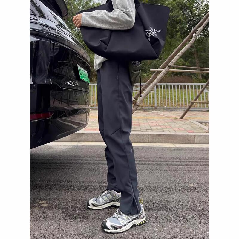 High-End Lulu Men's Clothing, Light Luxury, Stylish and Cool, Spring and Autumn Thickened Windproof and Water-Resistant, Three-Dimensional Cut with Zipper at the Hem, Drapey Feel High-End Lulu Men's Clothing, Light Luxury, Stylish and Cool, Spring and Autumn Thickened Windproof and Water-Resistant, Three-Dimensional Cut with Zipper at the Hem, Drapey Feel
