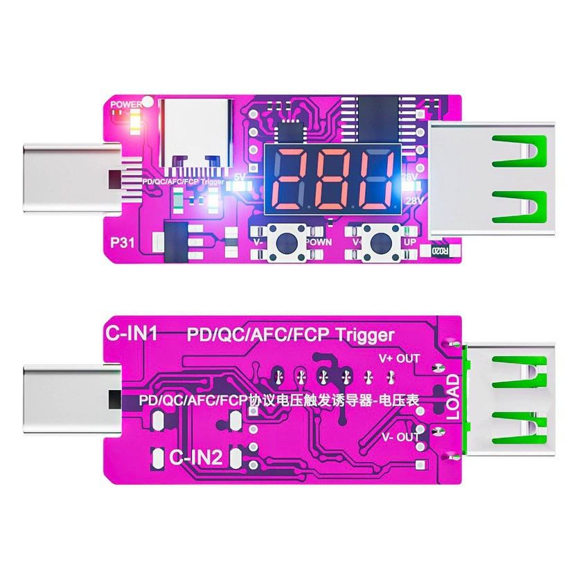 Juwei Type-c PD3.1 быстрая зарядка приманка цифровой дисплей вольтметр детектор тока автоматический триггерная плата