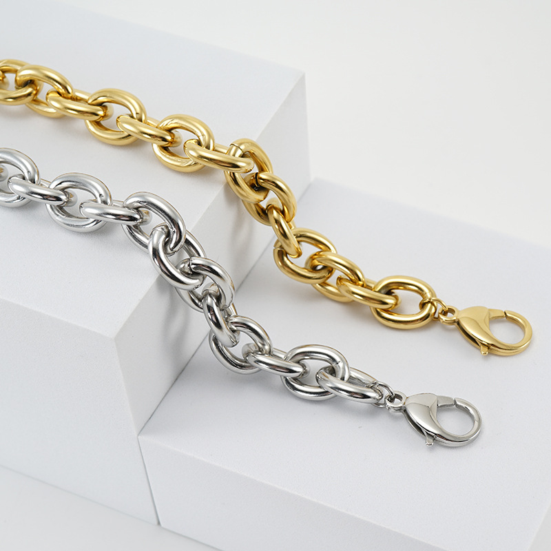 304 Stainless Steel Material Fashion Geometric Stainless Steel Plating Men's Bracelets