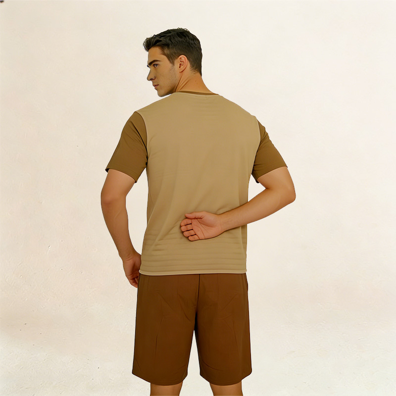 Pijama de Manga Corta para Hombre de Poliéster Uso Exterior para Hogar image 5
