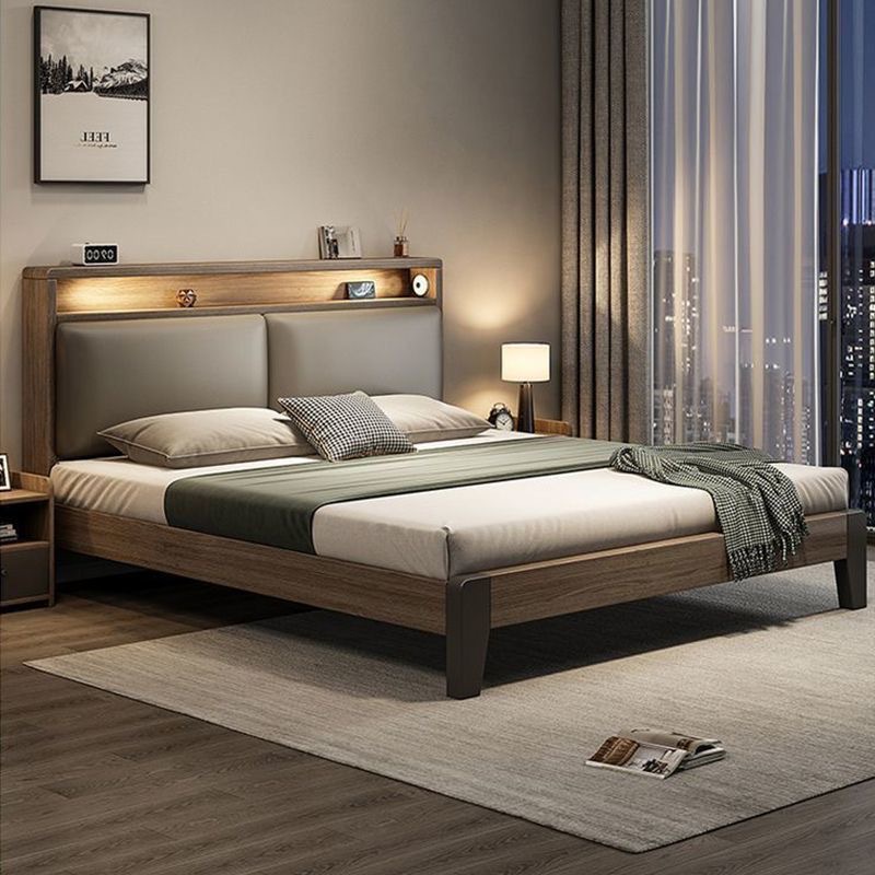 Solid Wood Bed 1.8m Double Bed Soft Package for Home Use 1.5m Bedroom Single Bed Economical 1.2m Bed Frame for Rental Room