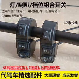 电动车代驾车三合一组合开关 大灯喇叭档位折叠车开关通用配件
