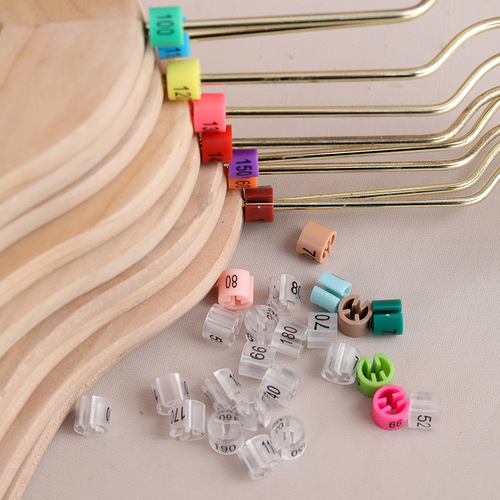 【】Size buckle colorful children's clothing store distinguishes clothing sizes with printing on both sides, round clothes hanger
