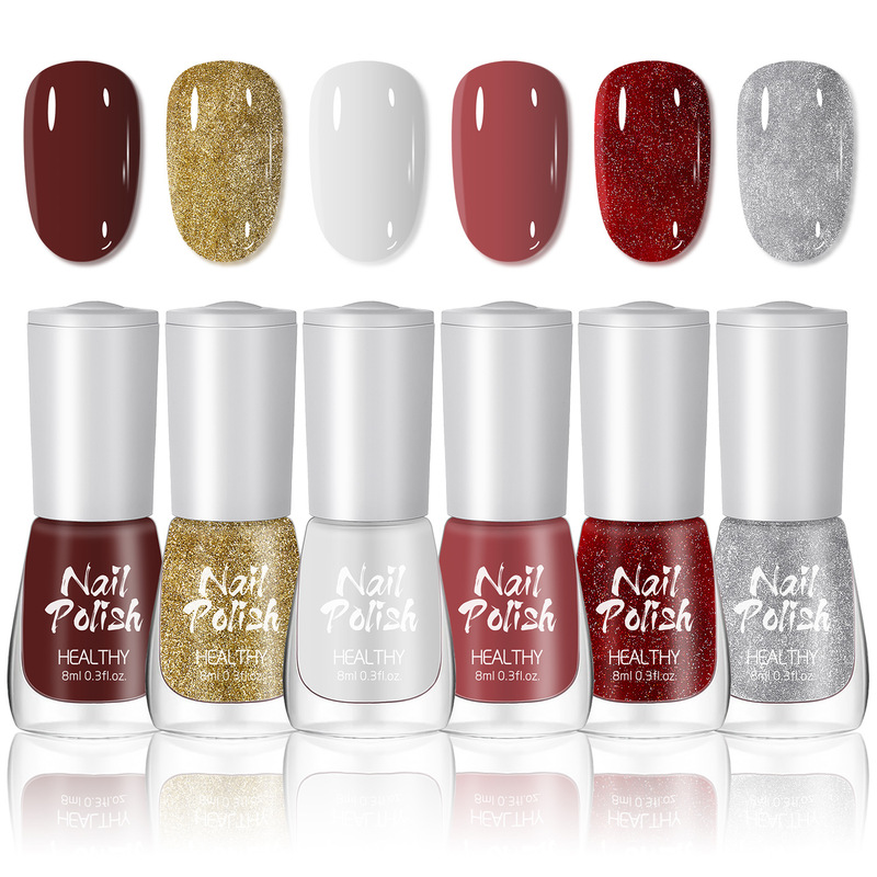 Cross-border hot nail polish suit color flash nail jewelry water-based environmental protection non-baking non-peeling wholesale