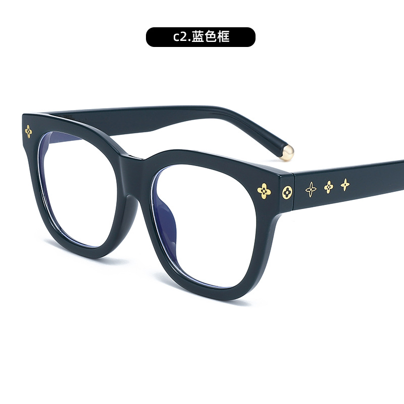 Moda y moda con gafas, marco de gafas, anti-luz azul, modelo de celebridad de Internet, estudiante de cuello blanco, transmisión en vivo simple, marco grande